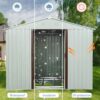 88.98" Outdoor Metal Storage Shed With Window - White - Image 6