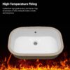Undermount Bathroom Sink 22" X 15.25" With Overflow Sleek, High Temperature Fired, Stain Resistant, Smooth Polished Surface - White - Image 6