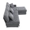 Modern L-Shaped Corduroy Sofa With Reversible Chaise, 4 Seat Upholstered Sectional Indoor Furniture, Convertible Sleeper Couch With Pillows - Gray - Image 4