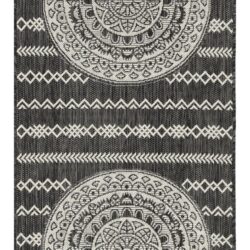 Sunshine - 2'7" X 7'3" Indoor, Outdoor, Area Rug - Anthracite - Polypropylene