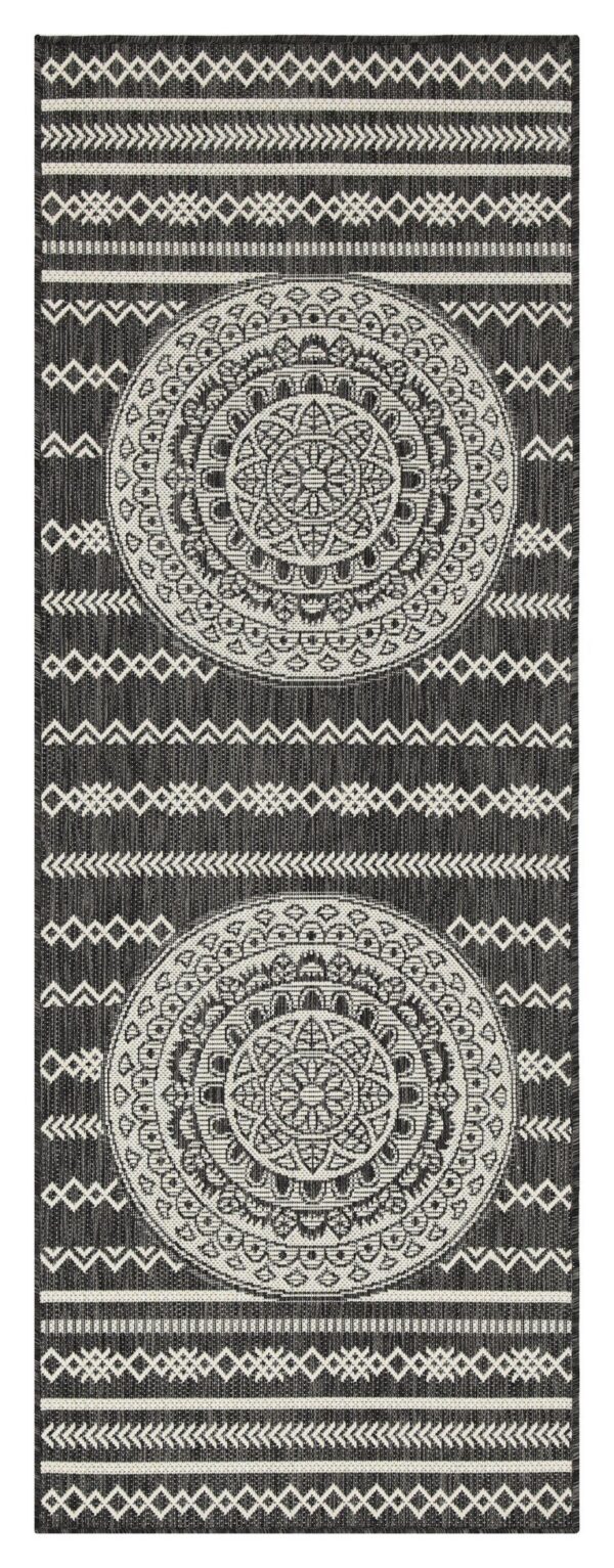 Sunshine - 2'7" X 7'3" Indoor, Outdoor, Area Rug - Anthracite - Polypropylene