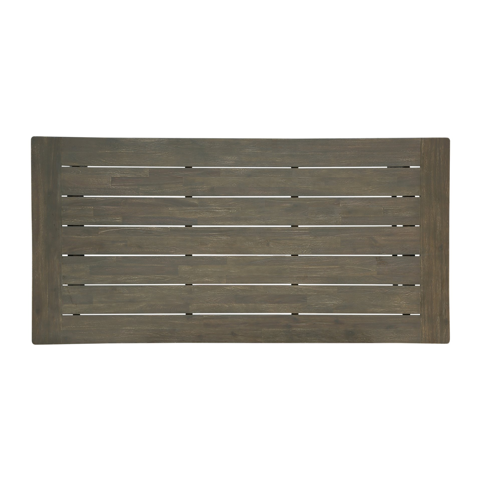 Modern Outdoor Dining Set 7 Pieces With Acacia Wood Table And Iron Chairs - Gray / Black - Image 16