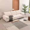 Modern Fabric Sofa With Removable Pillowcase And Backrest, Easy Care - Beige - Image 2