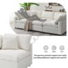 Modern Modular Cloud Sofa Bed, 6 Seat Chenille Sectional Couch Set With Ottoman, Free Combination, Convertible U Shaped Sleeper Sofa - Beige - Image 20