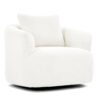 360° Swivel Barrel Sofa Chair With Throw Pillow, Chenille Upholstered Accent Chair - Beige - Image 13