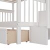 Full Over Full Stairway Bunk Bed With Drawer, Storage And Guard Rail For Bedroom - White - Image 4