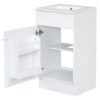 18" Bathroom Vanity With Sink, & Ceramic, Adjustable Shelf - White - Image 12