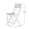 Outdoor Folding Dining Chair (Set of 2) - White - Image 3