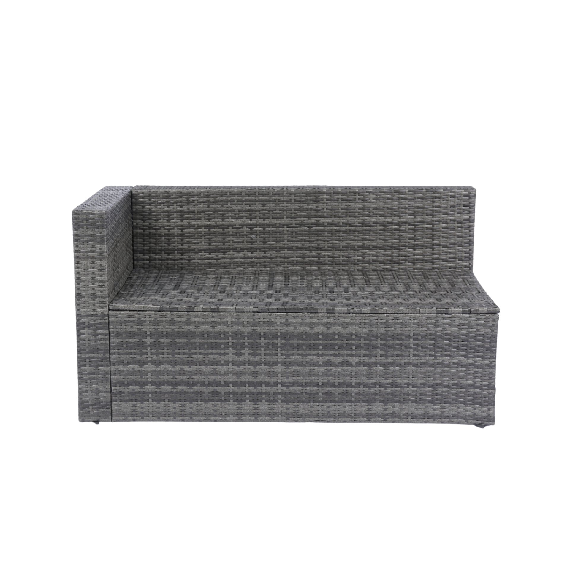 5 Pieces Rattan Sectional Outdoor Furniture Cushioned U Sof Set With 2 Pillow - Gray / Black - Image 11