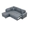 Sleeper Sectional Sofa, L-Shape Corner Couch Sofa - Bed With Storage Ottoman & Hidden Arm Storage & USB Charge For Living Room Apartment - Dark Gray - Image 14