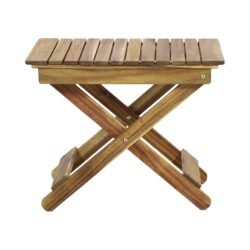Outdoor Folding Wooden Side Table - Natural