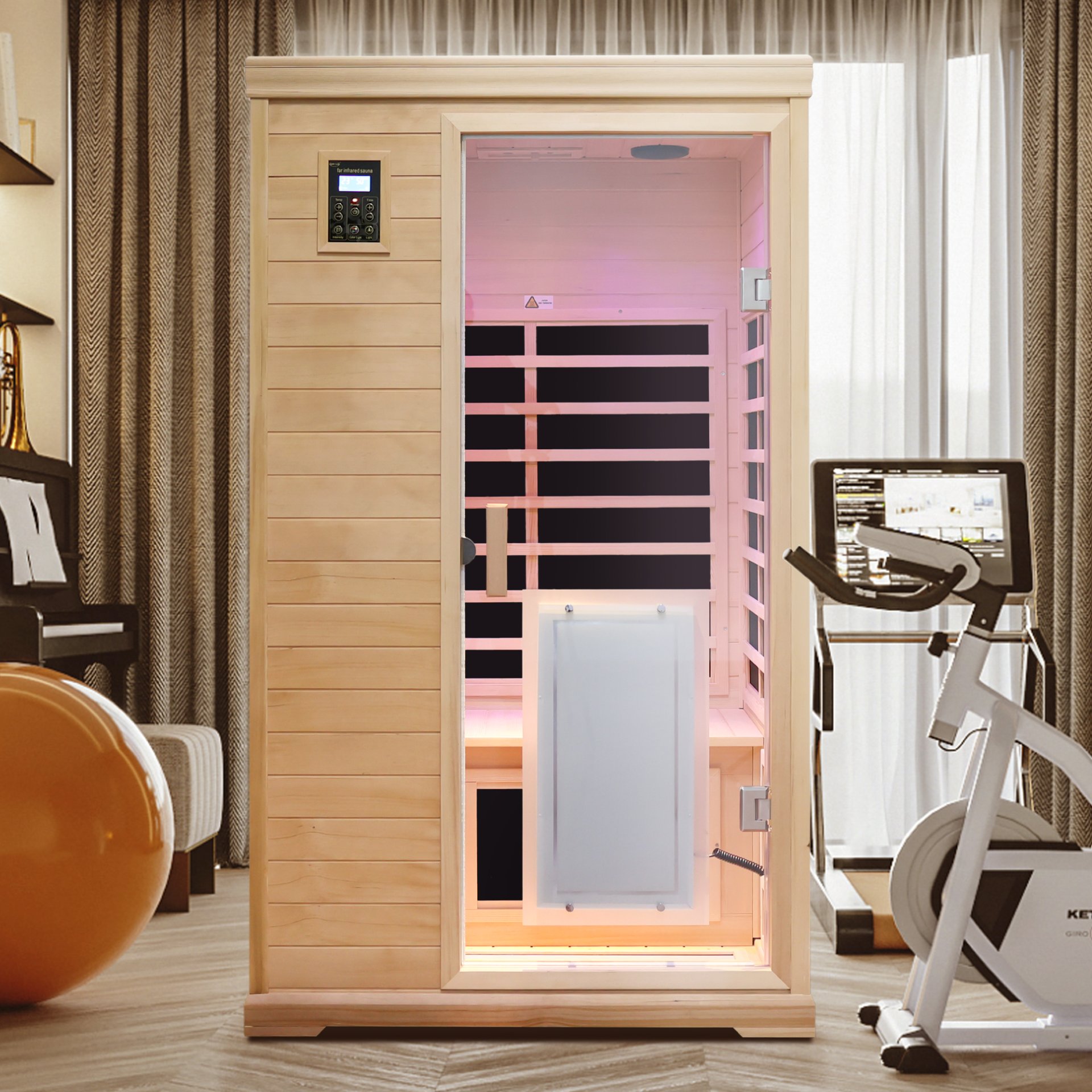 2 Person Far Infrared Hemlock Indoor Sauna Room - Natural - Image 8
