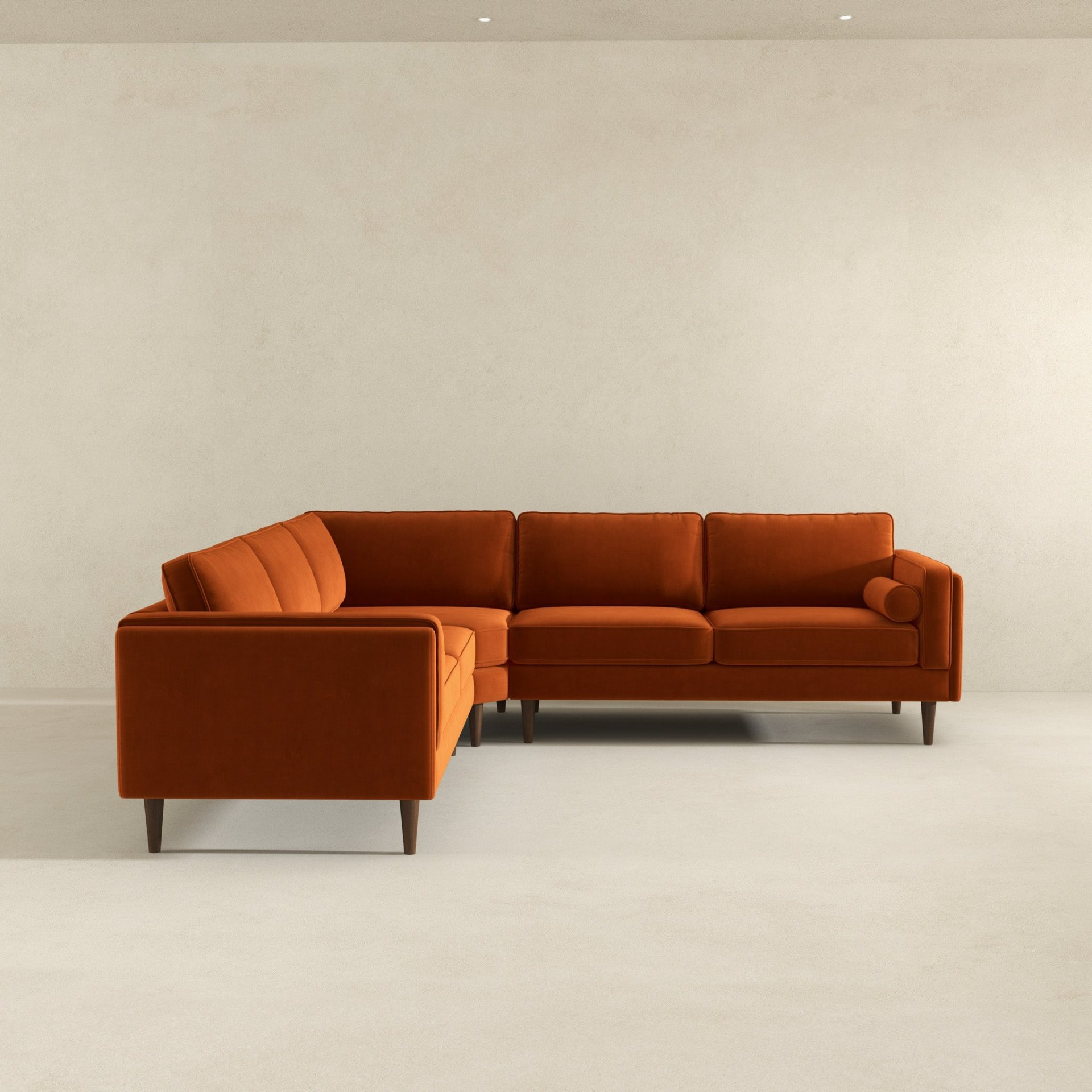 Amber - Corner Sectional Sofa - Orange - Image 6