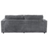 Oversized Loveseat Chaise Lounge Sectional Sofa Bed Corduroy Sleeper Sofa With 2 USB Ports, 2 Cup Holders And 2 Throw Pillows For Living Room And Bedroom - Dark Gray - Image 16