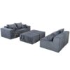 Modern 6 Piece Modular U Shaped Sectional Sofa With Chaise Lounge And Soft Corduroy Upholstery - Gray - Image 16