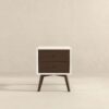 Caroline - Mid-Century Modern Style White Night Stand 2 Drawer - Dark Brown / White - Image 2