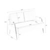 Small Sofa Seater Pet Friendly Fabric Upholstered Loveseat 2-Seater Couch With Removable Back Cushion And Metal Leg, Modern Couches For Small Spaces Living Room, Bedroom, Apartment - Brown - Image 2