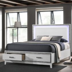 Haiden - Queen Bed With Storage LED - White