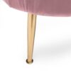 Modern Glam Velvet 3 Seater Sofa With Curvaceous Shell Design - Blush - Image 9