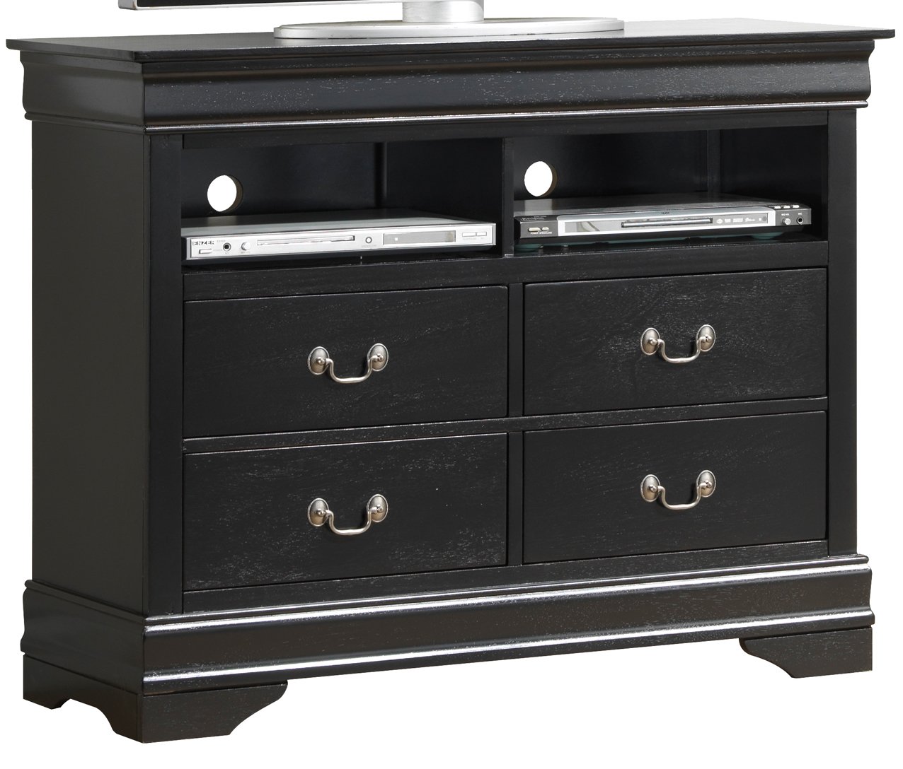 Elegant Traditional Media Chest - Black - Image 4