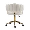 Modern Home Office Desk Chair With Wheels, Swivel, Height Adjustable - Beige - Image 17