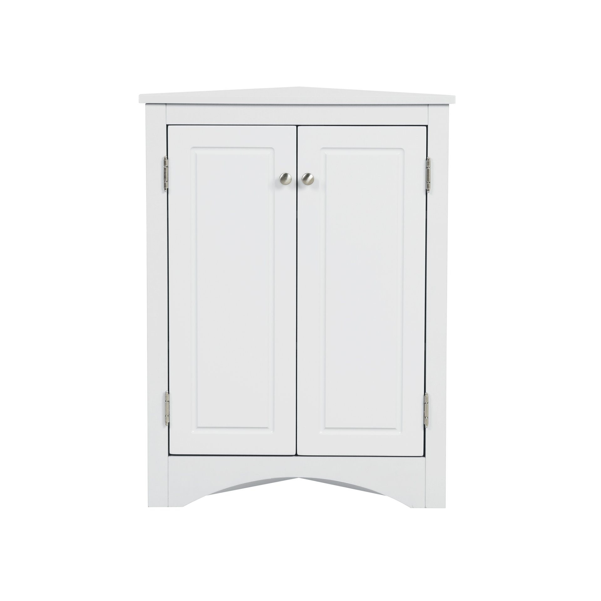 Triangle Bathroom Storage Cabinet With Adjustable Shelves, Freestanding Floor Cabinet For Home Kitchen - White - Image 16