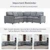 Power Recliner Sectional Sofa Home Theater Reclining Sofa With Two USB Ports, Two Storage Drawers For Living Room - Gray - Image 8
