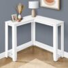 Corner Accent Console Table For Entryway, Convenient Design - White - Image 4