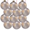 Christmas Ball Ornaments, Glass Decorative Hanging Ball Christmas Tree Ornaments For Holiday Party Decorations (Set of 12) - Silver - Image 2