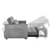Convertible Sofa Bed, 3 In 1 Pull Out Couch Bed With Reclining Backrest, Pillows - Light Gray - Image 7