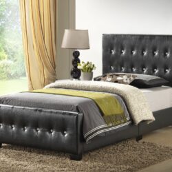 Twin Bed Stylish Transitional - Sleek Black