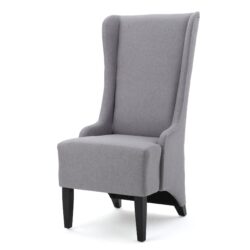 Alight - Upholstered Dining Chair With High Back And Birch Wood Legs - Light Gray