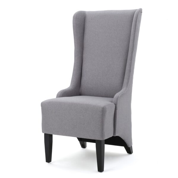 Alight - Upholstered Dining Chair With High Back And Birch Wood Legs - Light Gray