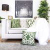 Dora - Vintage Vine Pillow Cover With Matching Back - Green - Image 7