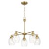 Elegance 5 Lights Linear Arms With Chain Chandelier - Clear / Gold - Image 5