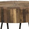 Contemporary Rustic Wood Round End Table With Iron Hairpin Legs - Black / Brown - Image 4