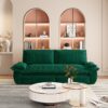 Queen Pull Out Sofa Bed, 3 In 1 Convertible Sleeper Sofa, Multi Functional Velvet Loveseat Bed - Green - Image 6