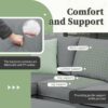 Sectional Sofa Couches Living Room Sets, 7 Seats Modular Sectional Sofa With Ottoman, L Shape Fabric Sofa Corner Couch Set With 3 Pillows - Gray - Image 20