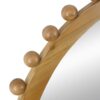 Wood Round Mirror With Beaded Frame, Circle Wall Mirror For Living Room Bedroom Entryway - Brown - Image 10