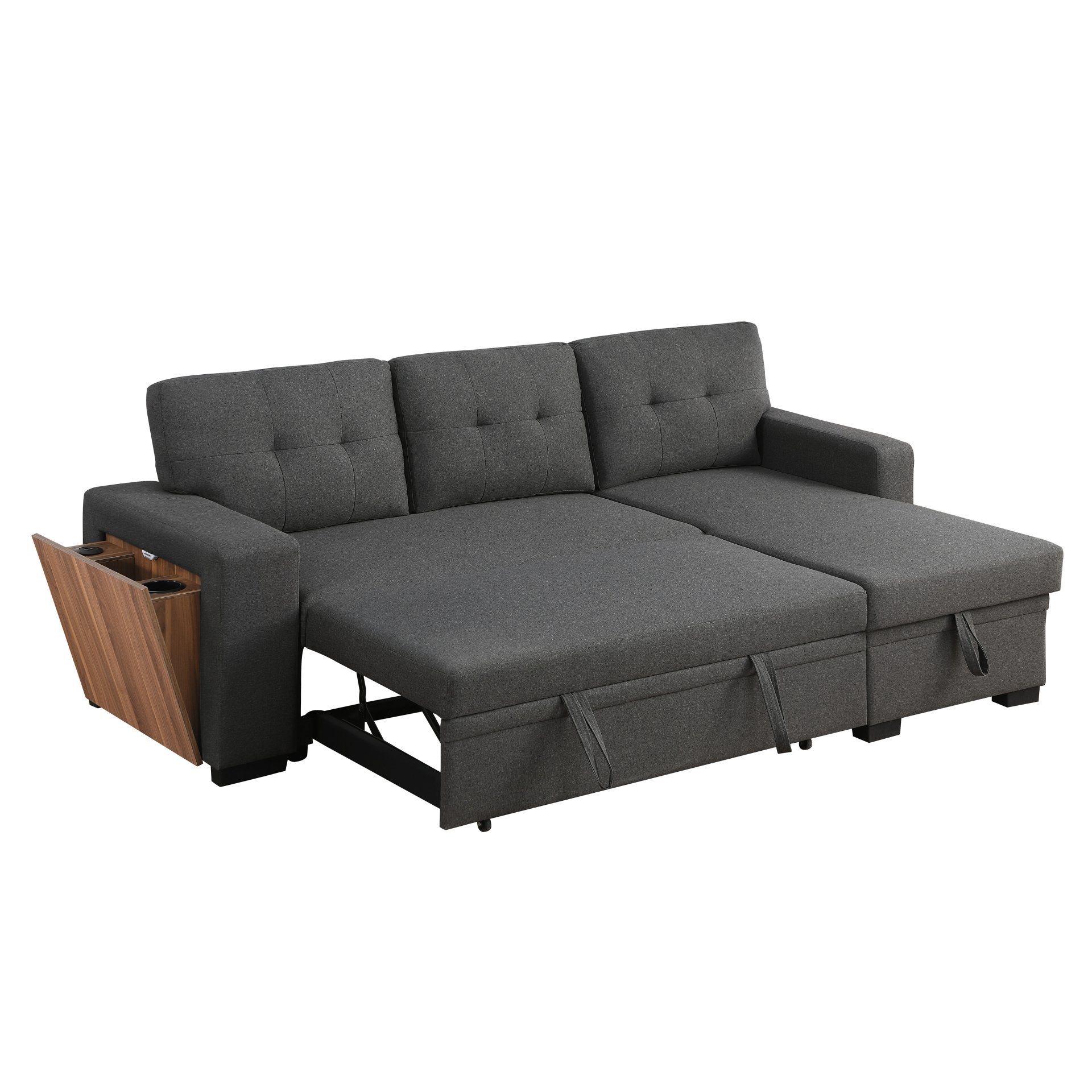 3 Piece Upholstered Sectional - Dark Gray - Image 6
