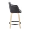 Boyne - Contemporary Fixed Height Counter Stool With Swivel Round Footrest (Set of 2) - Natural / Black - Image 3