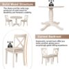 Modern Dining Table Set For 4, Round Table And 4 Kitchen Room Chairs, 5 Piece Kitchen Table Set For Dining Room, Dinette, Breakfast Nook - Antique White - Image 6