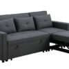 Zoey - Linen Convertible Sleeper Sofa With Side Pocket - Dark Gray - Image 13
