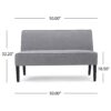 Contemporary Loveseat & Upholstered Fabric And Birch Wood Legs - Gray - Image 3