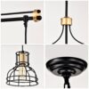 Dining Room Light Fixture / Chandelier Table, 40 -" Hanging For Farmhouse Linear Chandeliers, 5 Light Kitchen Island Lighting Ceiling Chandelier, With Metal Lampshade - Gold / Matte Black - Image 10