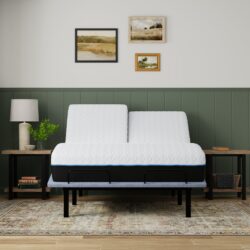 Copper Lux - 12" Split Top California King Soft Memory Foam Mattress With Phase Change Cooling Fabric - White / Gray