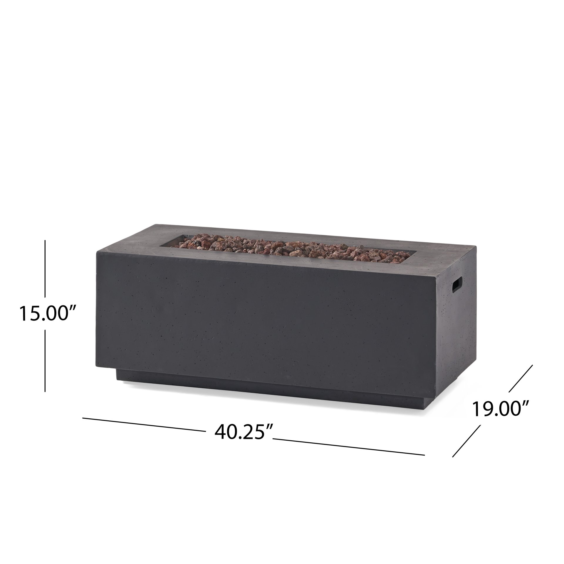 Contemporary Outdoor 40, 000 Btu Propane Fire Pit - Dark Gray - Image 3