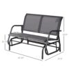 Outsunny - 2 Person Outdoor Glider Bench, Patio Double Swing Rocking Chair Loveseat With Powder Coated Steel Frame For Backyard Garden Porch - Gray - Image 3