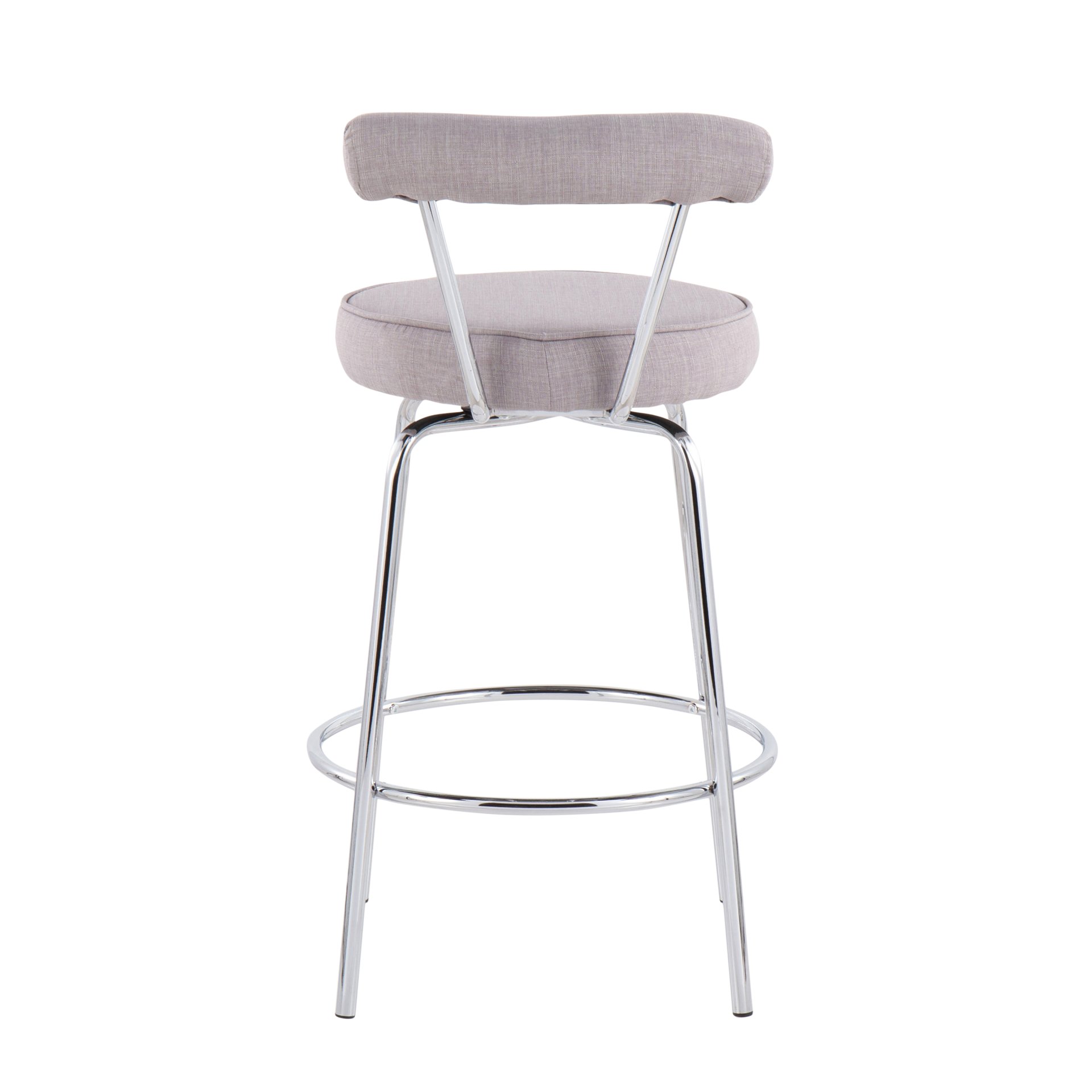 Rhonda - Contemporary Counter Stool (Set of 2) - Chrome / Light Gray - Image 5