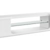 TV Stand, Console, Media Entertainment Center, Storage Shelves, Glossy Contemporary & Modern - White - Image 6